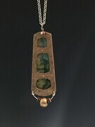 Bronze, sterling silver, copper and polymer pendant